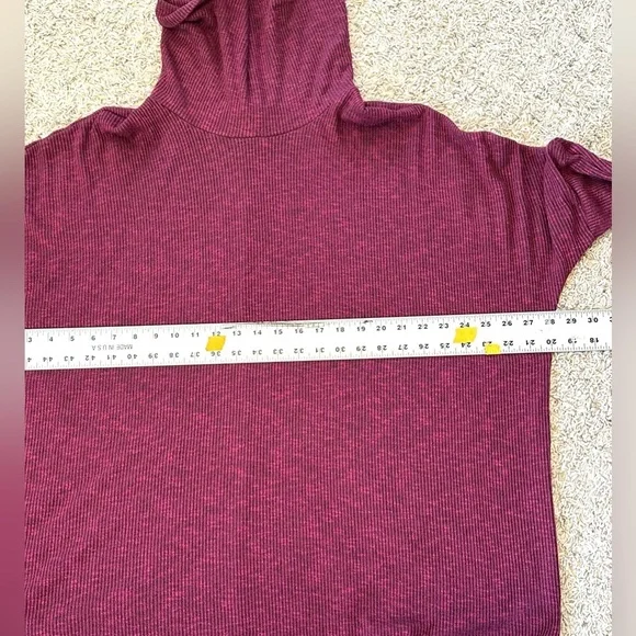Lane Bryant Dark Wine Cowl Neck Ribbed Slouchy Loose Fit Sweater Top Sz 14/16 - Picture 10 of 12